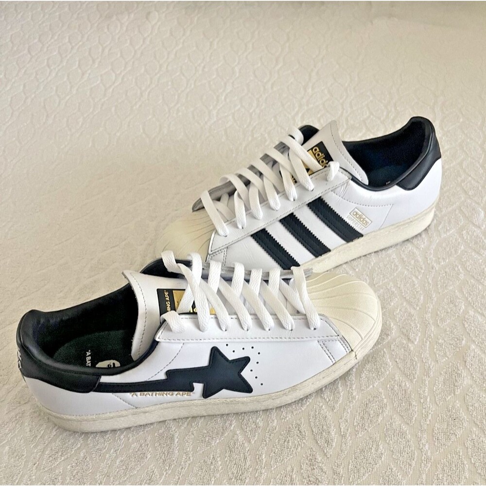 ADIDAS ORIGINALNS SUPERSTAR White Black Gold (Missing Lace Plates) GZ8980 SZ 7.5